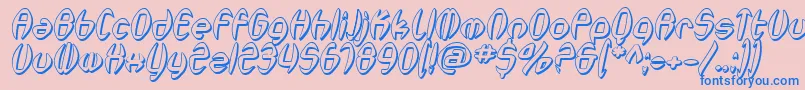 SfSynthonicPopShadedOblique Font – Blue Fonts on Pink Background