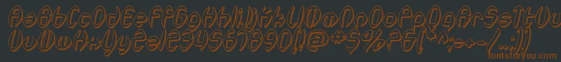 SfSynthonicPopShadedOblique Font – Brown Fonts on Black Background