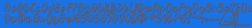 Czcionka SfSynthonicPopShadedOblique – brązowe czcionki na niebieskim tle