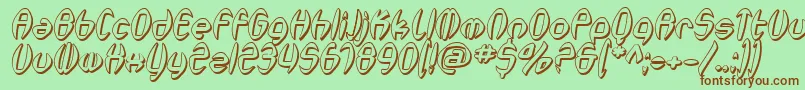 SfSynthonicPopShadedOblique Font – Brown Fonts on Green Background