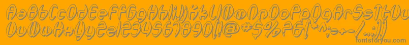 SfSynthonicPopShadedOblique-Schriftart – Graue Schriften auf orangefarbenem Hintergrund