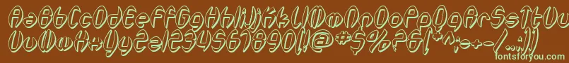 SfSynthonicPopShadedOblique Font – Green Fonts on Brown Background