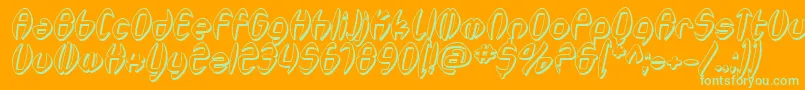 SfSynthonicPopShadedOblique Font – Green Fonts on Orange Background