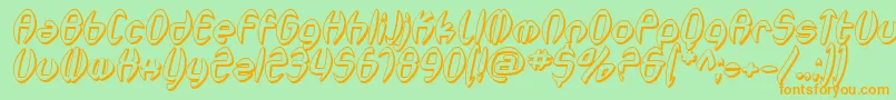 SfSynthonicPopShadedOblique Font – Orange Fonts on Green Background