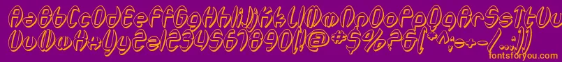 SfSynthonicPopShadedOblique Font – Orange Fonts on Purple Background
