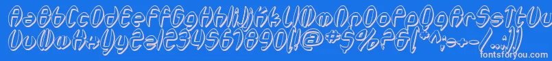 SfSynthonicPopShadedOblique Font – Pink Fonts on Blue Background
