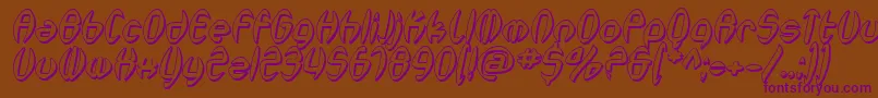 SfSynthonicPopShadedOblique Font – Purple Fonts on Brown Background