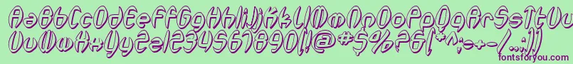 SfSynthonicPopShadedOblique Font – Purple Fonts on Green Background