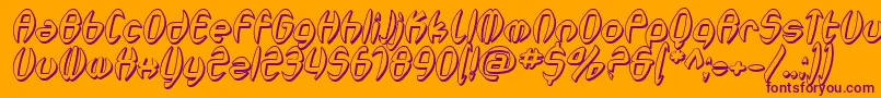 SfSynthonicPopShadedOblique Font – Purple Fonts on Orange Background