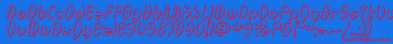 SfSynthonicPopShadedOblique Font – Red Fonts on Blue Background
