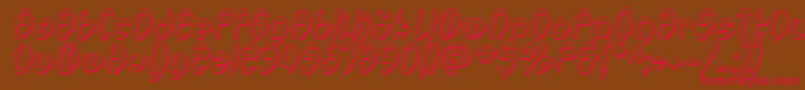 SfSynthonicPopShadedOblique Font – Red Fonts on Brown Background