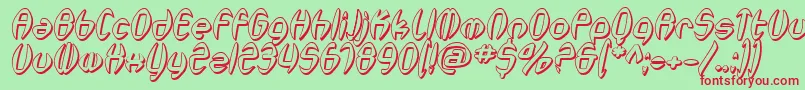 SfSynthonicPopShadedOblique Font – Red Fonts on Green Background