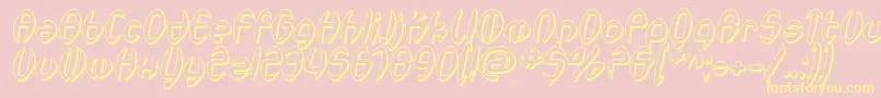 SfSynthonicPopShadedOblique Font – Yellow Fonts on Pink Background