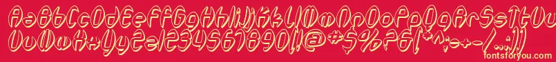 SfSynthonicPopShadedOblique Font – Yellow Fonts on Red Background