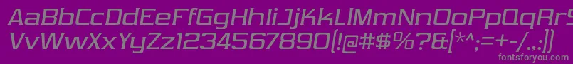 フォントVibrocentricRgIt – 紫の背景に灰色の文字