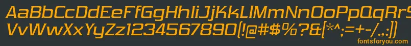 VibrocentricRgIt Font – Orange Fonts on Black Background