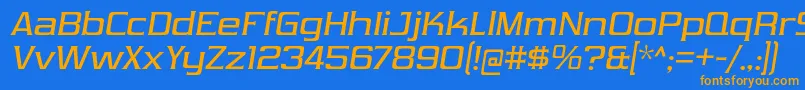 VibrocentricRgIt Font – Orange Fonts on Blue Background