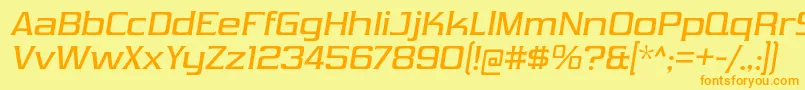 VibrocentricRgIt Font – Orange Fonts on Yellow Background