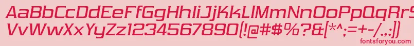 フォントVibrocentricRgIt – ピンクの背景に赤い文字