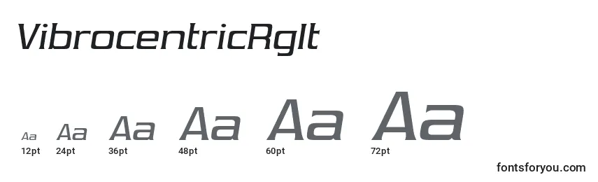 Размеры шрифта VibrocentricRgIt
