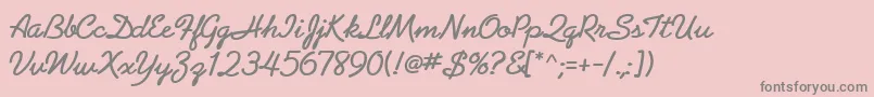 AbrazoScriptSsiBold Font – Gray Fonts on Pink Background