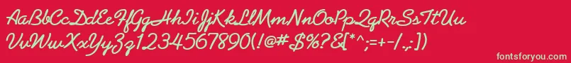 AbrazoScriptSsiBold Font – Green Fonts on Red Background