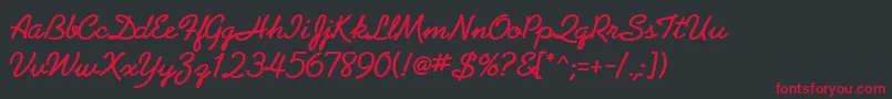 AbrazoScriptSsiBold Font – Red Fonts on Black Background