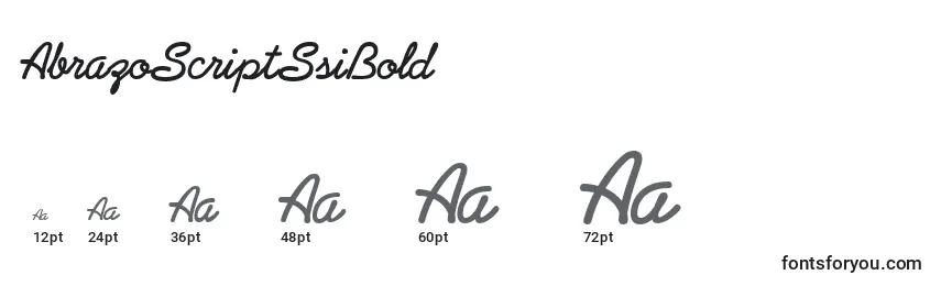 AbrazoScriptSsiBold Font Sizes