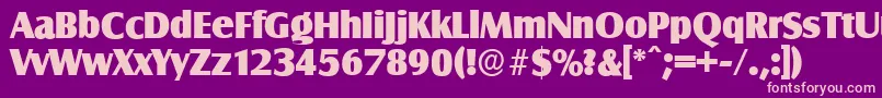 Fonte SalzburgserialHeavyRegular – fontes rosa em um fundo violeta