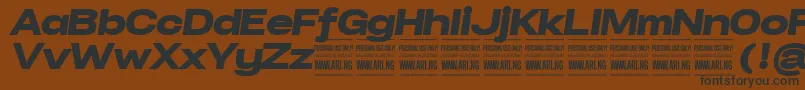 Шрифт SpecifypersonalExpblackitalic – чёрные шрифты на коричневом фоне