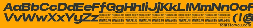 Шрифт SpecifypersonalExpblackitalic – чёрные шрифты на оранжевом фоне