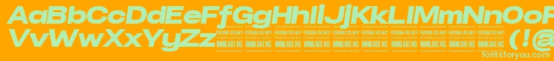 Lisätietoja SpecifypersonalExpblackitalic-fontista SpecifypersonalExpblackitalic-fontti – vihreät fontit oranssilla taustalla