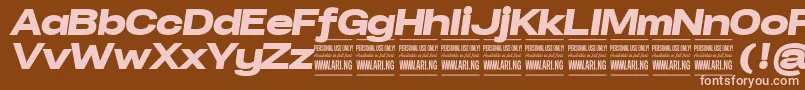 Шрифт SpecifypersonalExpblackitalic – розовые шрифты на коричневом фоне