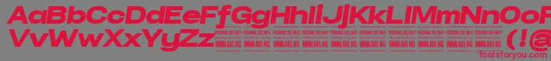 SpecifypersonalExpblackitalic-fontti – punaiset fontit harmaalla taustalla