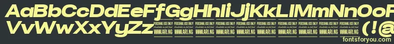 フォントSpecifypersonalExpblackitalic – 黒い背景に黄色の文字