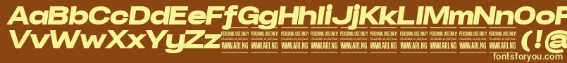 Шрифт SpecifypersonalExpblackitalic – жёлтые шрифты на коричневом фоне