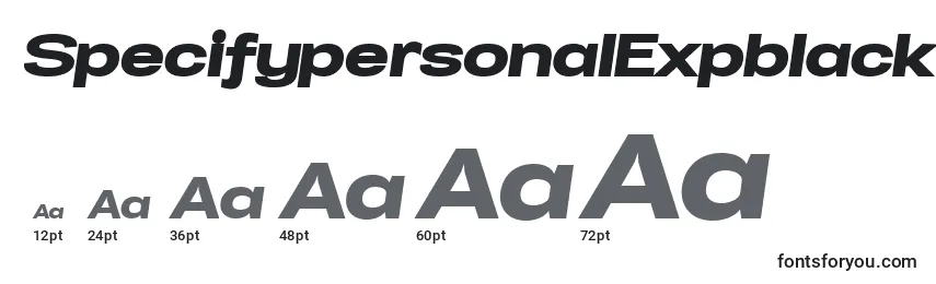 SpecifypersonalExpblackitalic Font Sizes