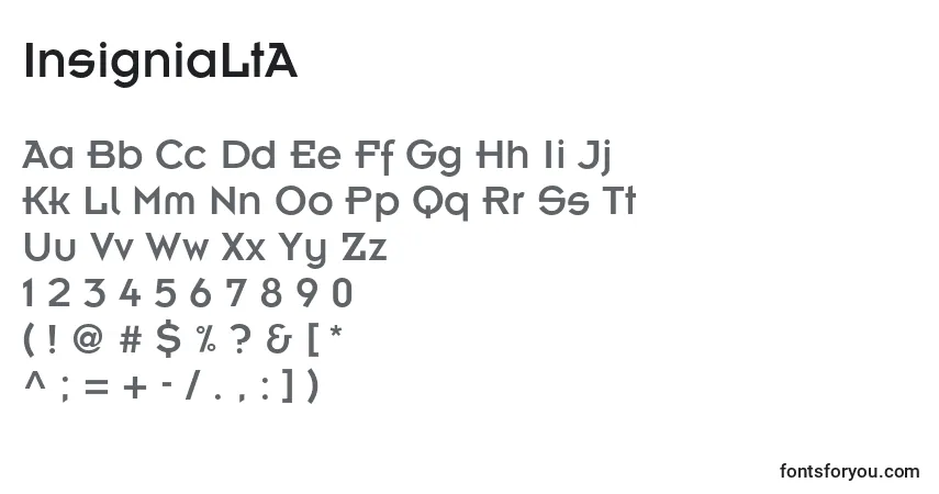 Шрифт InsigniaLtA – алфавит, цифры, специальные символы