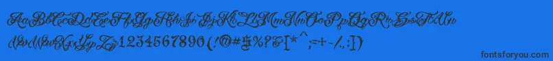 VtcTattooscripttwo Font – Black Fonts on Blue Background