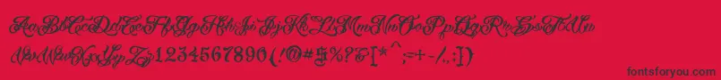 VtcTattooscripttwo-Schriftart – Schwarze Schriften auf rotem Hintergrund