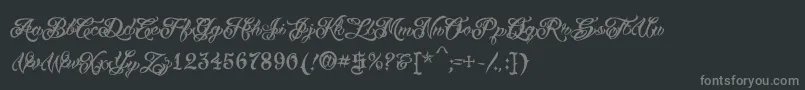 フォントVtcTattooscripttwo – 黒い背景に灰色の文字