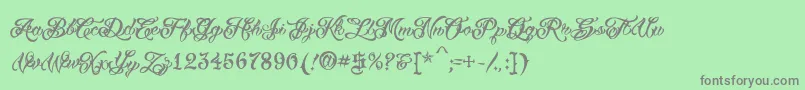 VtcTattooscripttwo Font – Gray Fonts on Green Background