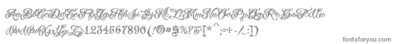 フォントVtcTattooscripttwo – 白い背景に灰色の文字