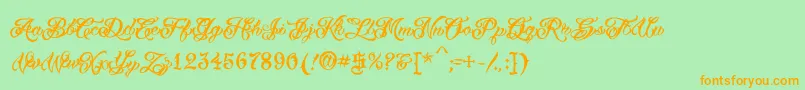 VtcTattooscripttwo Font – Orange Fonts on Green Background