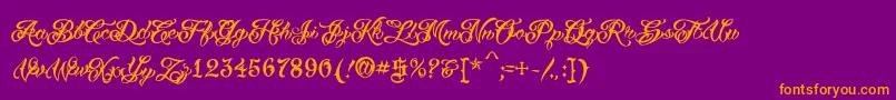 VtcTattooscripttwo Font – Orange Fonts on Purple Background