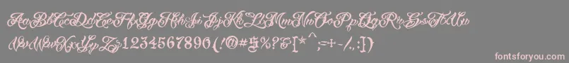 VtcTattooscripttwo-Schriftart – Rosa Schriften auf grauem Hintergrund
