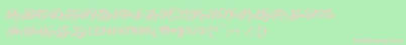 VtcTattooscripttwo-fontti – vaaleanpunaiset fontit vihreällä taustalla
