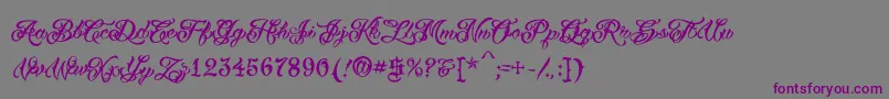 VtcTattooscripttwo Font – Purple Fonts on Gray Background