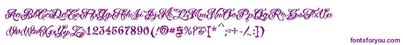 VtcTattooscripttwo-Schriftart – Violette Schriften auf weißem Hintergrund