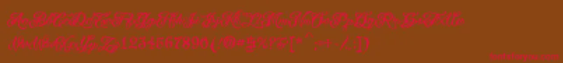 VtcTattooscripttwo Font – Red Fonts on Brown Background